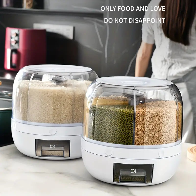 360° Rotating 6-Grid Cereal Dispenser