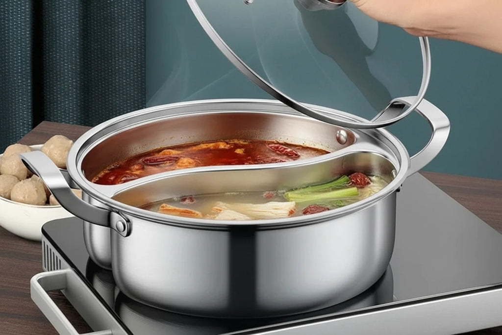 Twin Divided Stainless Steel Hot Pot