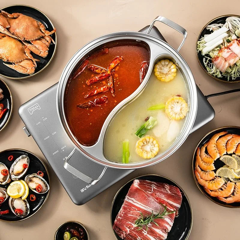 Twin Divided Stainless Steel Hot Pot