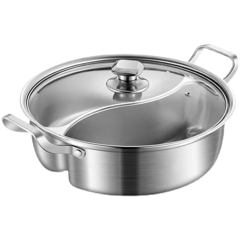 Twin Divided Stainless Steel Hot Pot
