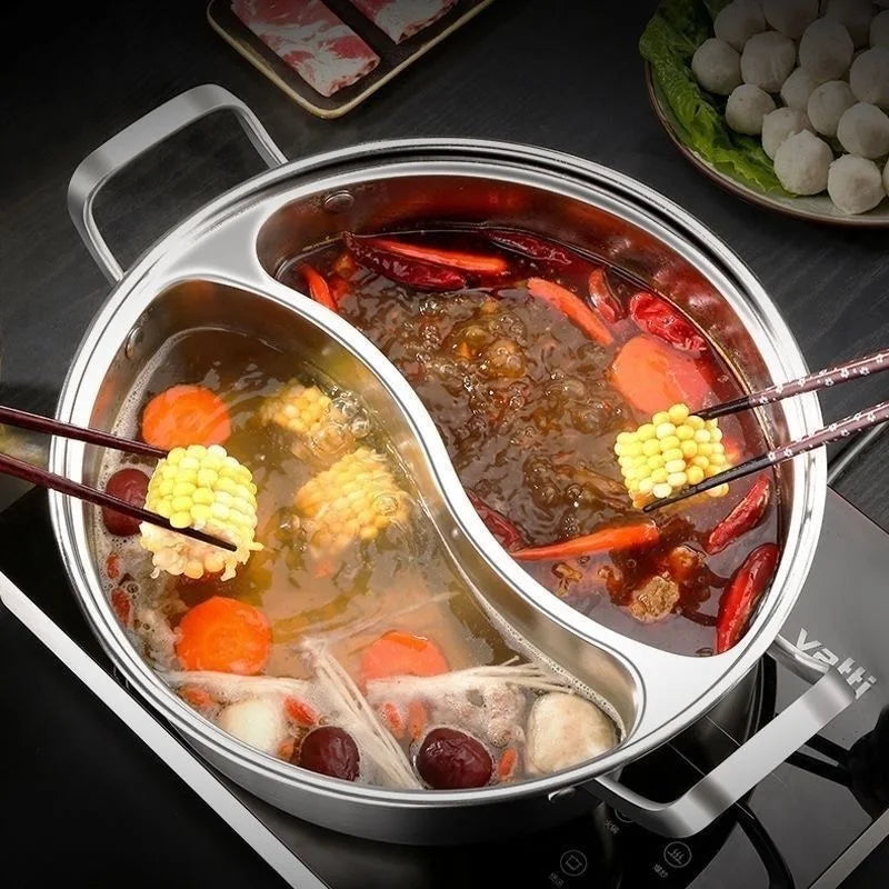 Twin Divided Stainless Steel Hot Pot