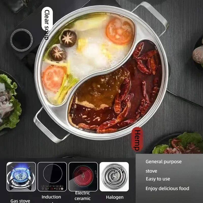 Twin Divided Stainless Steel Hot Pot