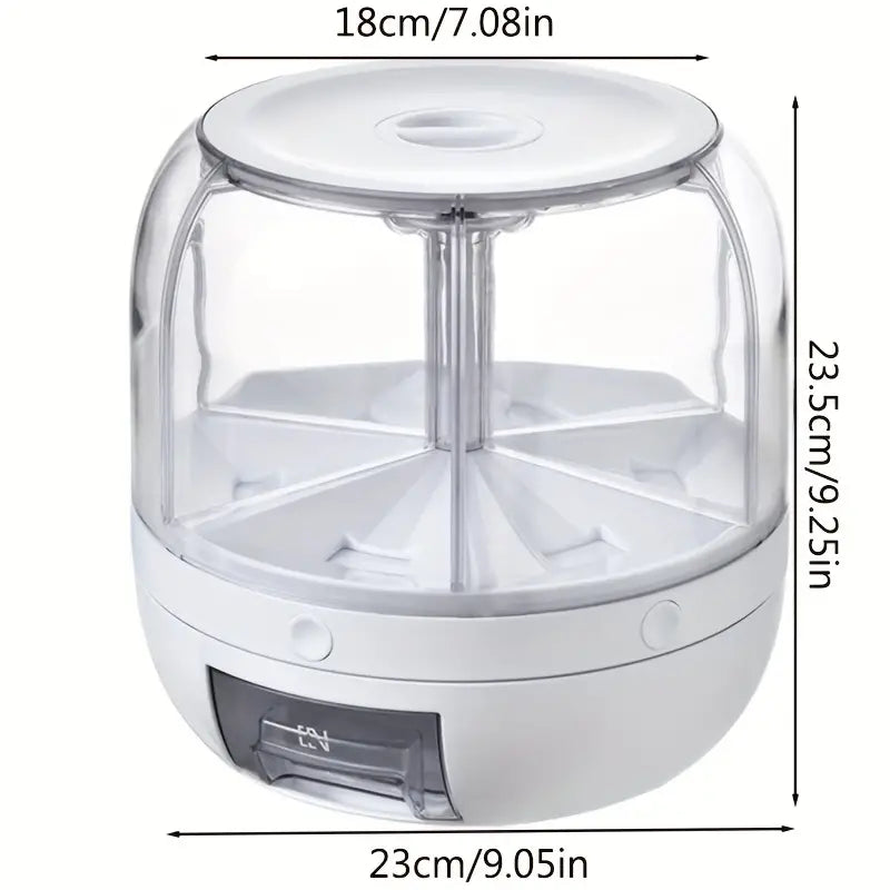 360° Rotating 6-Grid Cereal Dispenser