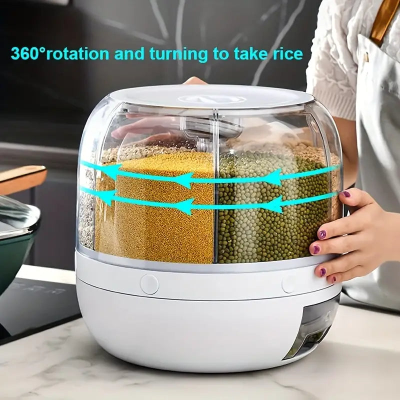 360° Rotating 6-Grid Cereal Dispenser
